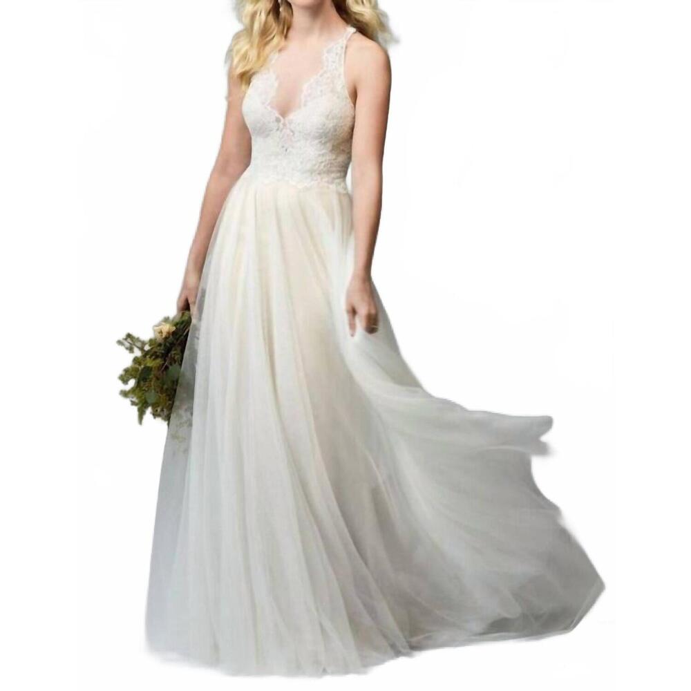 NEW WATTERS vira wedding dress in ivory/nude